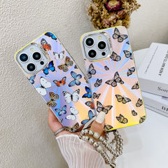 Electroplating Laser Butterfly Phone Case with Wrist Strap, Series 1