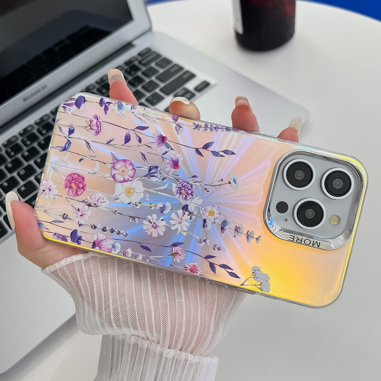 Electroplating Laser Flower Texture TPU Phone Case, Series 1