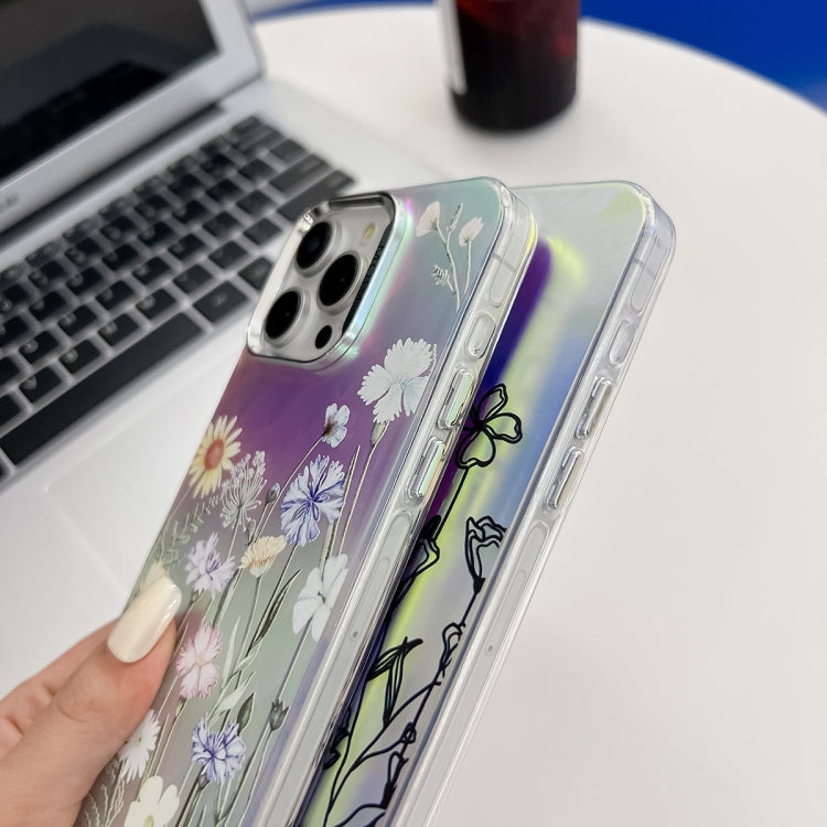 Electroplating Laser Flower Texture TPU Phone Case, Series 1