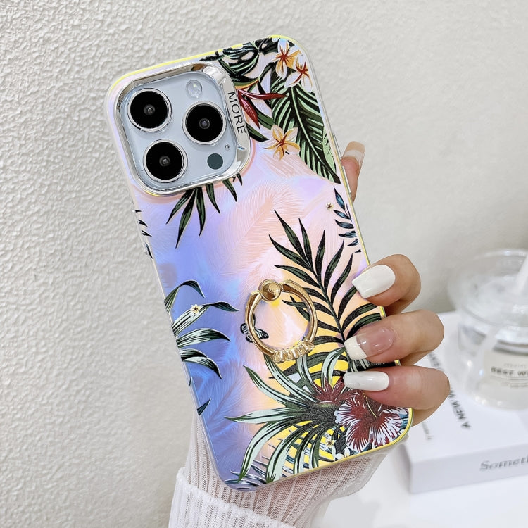 Electroplating Laser Flower Ring Holder TPU Phone Case, Series 1