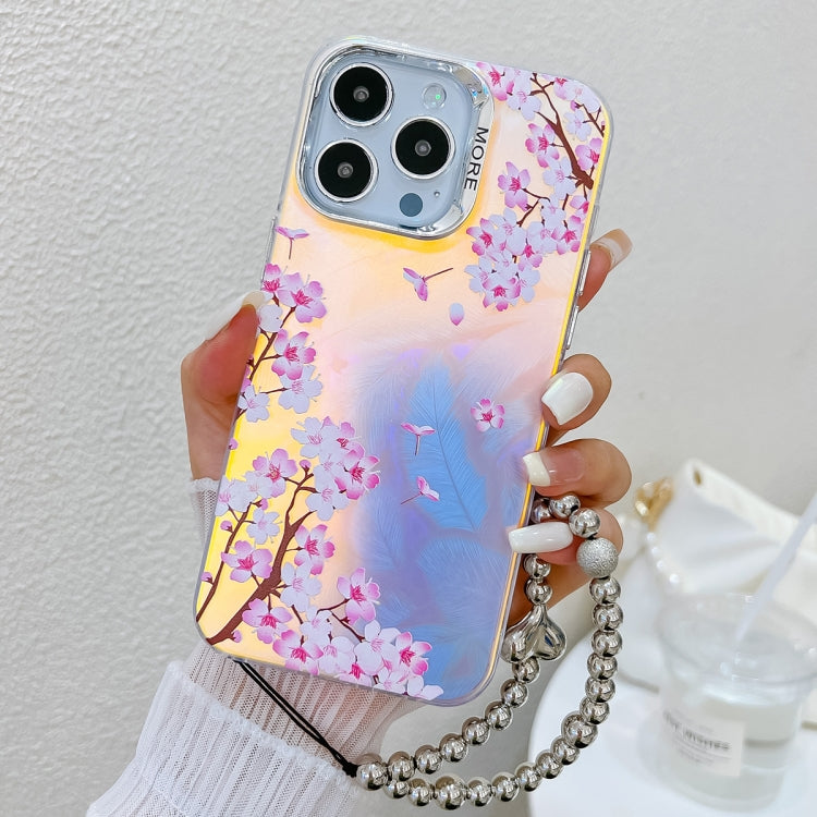 Electroplating Laser Flower Phone Case with Wrist Strap, Series 1