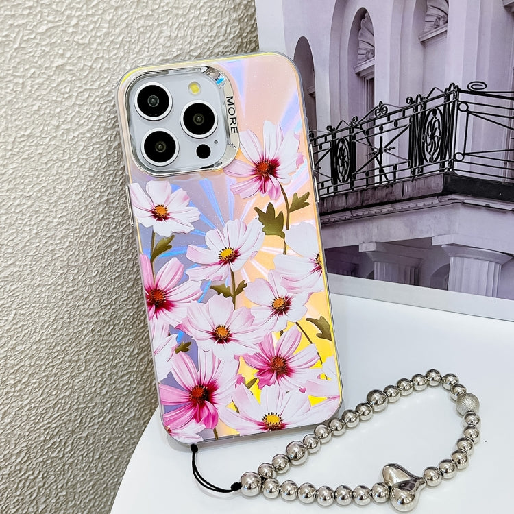 Electroplating Laser Flower Phone Case with Wrist Strap, Series 1