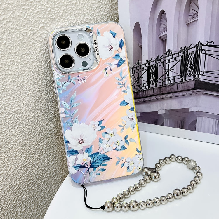 Electroplating Laser Flower Phone Case with Wrist Strap, Series 1