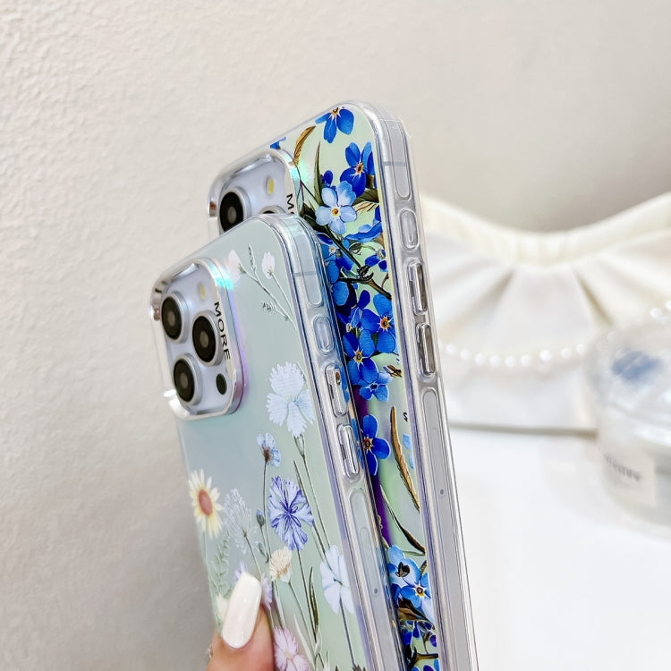 Electroplating Laser Flower Phone Case with Wrist Strap, Series 1