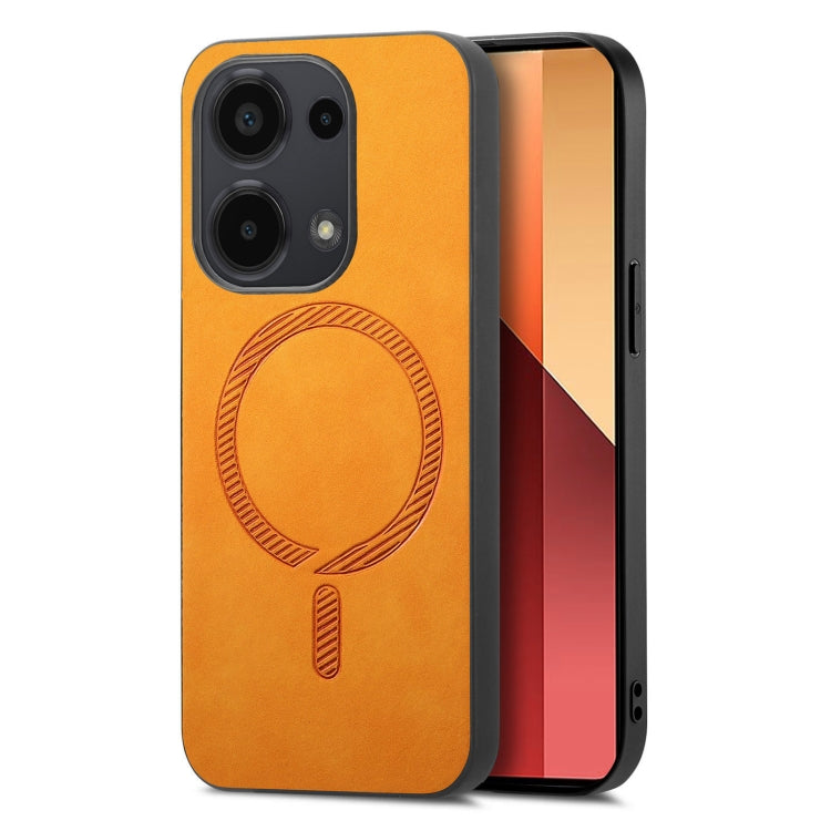 Solid Color Retro Magsafe PU Back Cover Phone Case, For Xiaomi Redmi Note 13 Pro 4G, For Xiaomi Redmi Note 13 4G, For Xiaomi Redmi Note 13R Pro