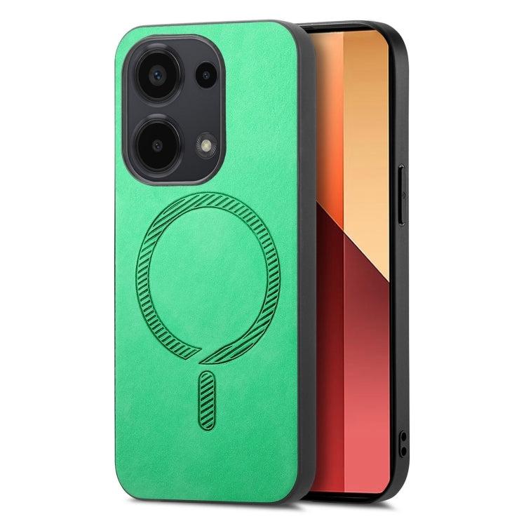 Solid Color Retro Magsafe PU Back Cover Phone Case, For Xiaomi Redmi Note 13 Pro 4G, For Xiaomi Redmi Note 13 4G, For Xiaomi Redmi Note 13R Pro