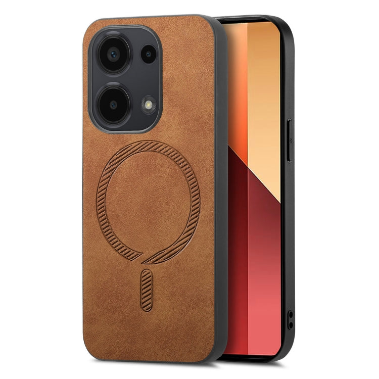 Solid Color Retro Magsafe PU Back Cover Phone Case, For Xiaomi Redmi Note 13 Pro 4G, For Xiaomi Redmi Note 13 4G, For Xiaomi Redmi Note 13R Pro