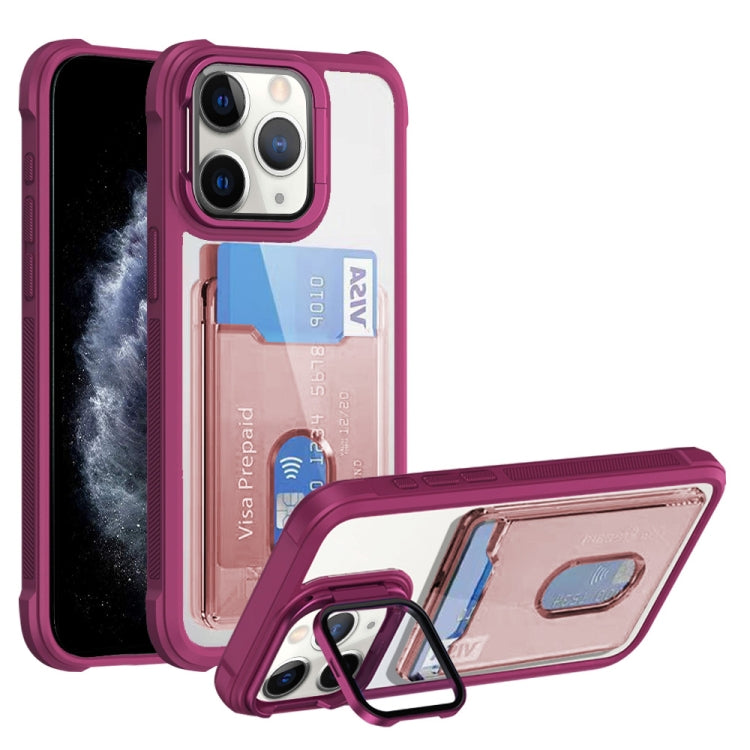 Card Bag Holder Acrylic Hybrid TPU Phone Case, For iPhone 12 Pro, For iPhone 11 Pro Max, For iPhone 11