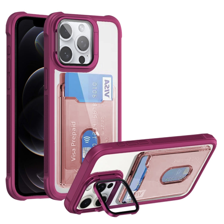 Card Bag Holder Acrylic Hybrid TPU Phone Case, For iPhone 12 Pro, For iPhone 11 Pro Max, For iPhone 11