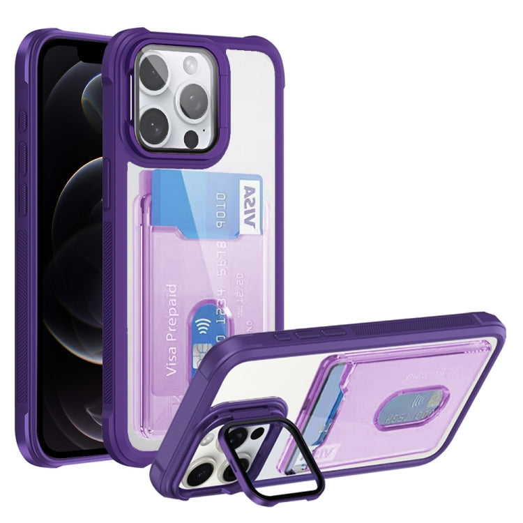 Card Bag Holder Acrylic Hybrid TPU Phone Case, For iPhone 12 Pro, For iPhone 11 Pro Max, For iPhone 11