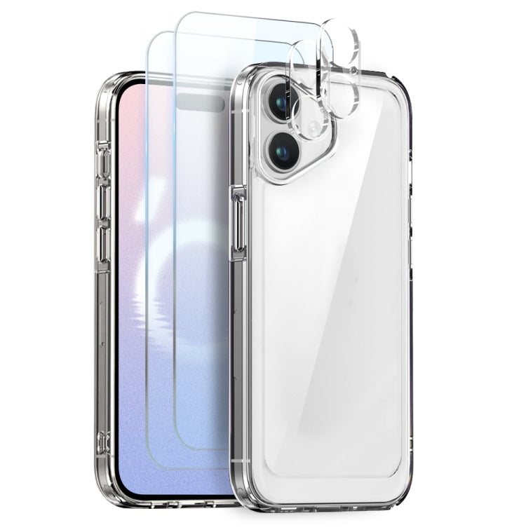 NORTHJO 5 in 1 Clear Phone Case with 2pcs Screen Film + 2pcs Camera Lens Film