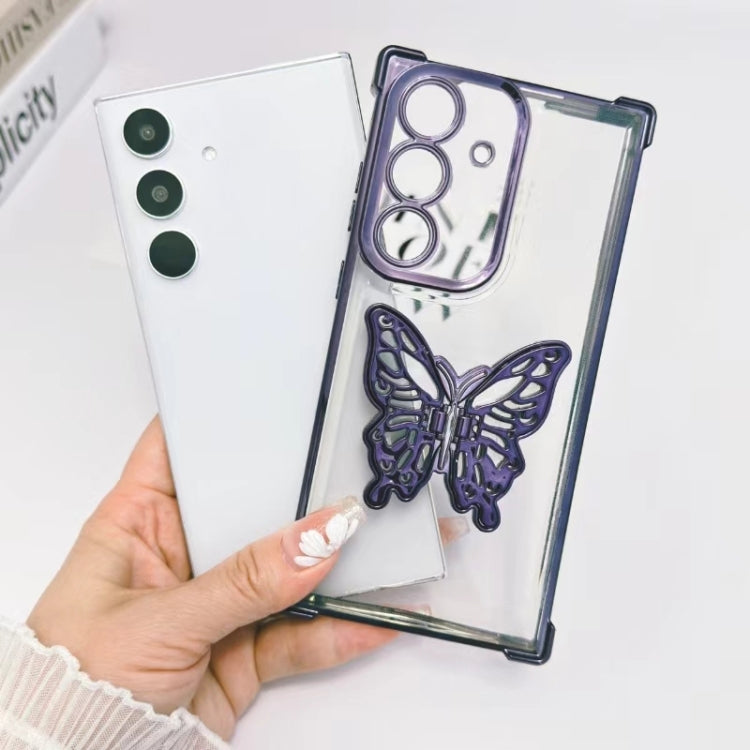 Electrpolated 3D Butterfly Holder TPU Phone Case, Series 1