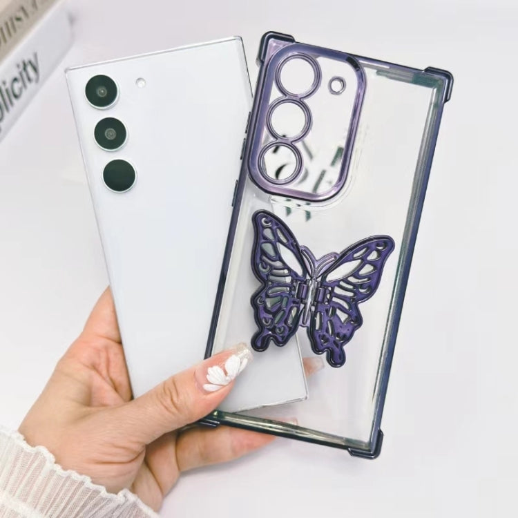 Electrpolated 3D Butterfly Holder TPU Phone Case, Series 1