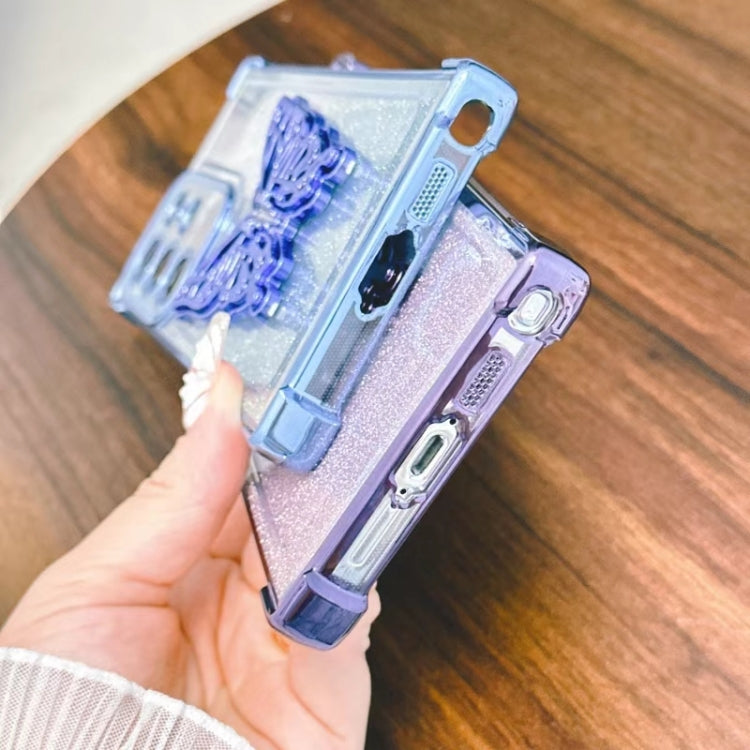 Electrpolated 3D Butterfly Holder TPU Phone Case, For Samsung Galaxy S22+ 5G, For Samsung Galaxy S22 5G, For Samsung Galaxy S21 FE 5G