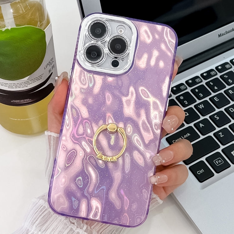 Plating Glitter Texture Ring Holder TPU Phone Case with Lens Film, Series 1