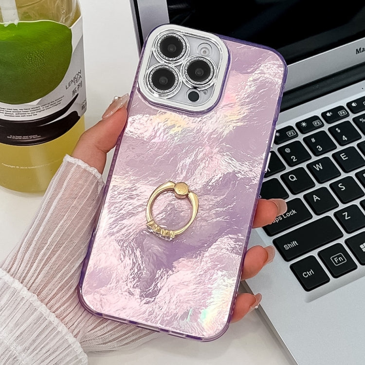 Plating Glitter Texture Ring Holder TPU Phone Case with Lens Film, Series 1