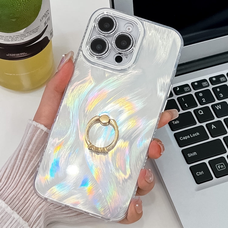 Plating Glitter Texture Ring Holder TPU Phone Case with Lens Film, Series 1