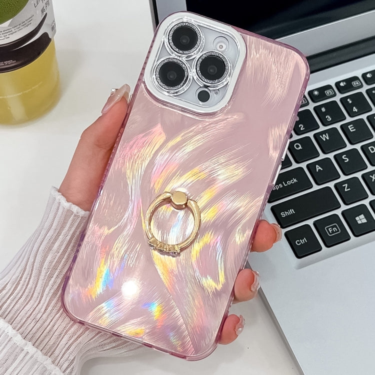 Plating Glitter Texture Ring Holder TPU Phone Case with Lens Film, Series 1