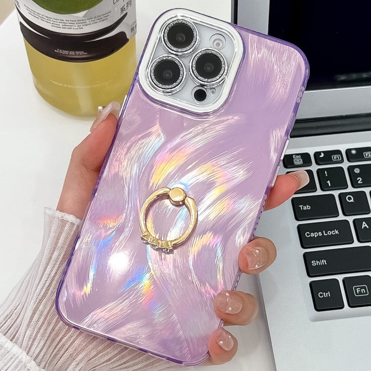 Plating Glitter Texture Ring Holder TPU Phone Case with Lens Film, Series 1