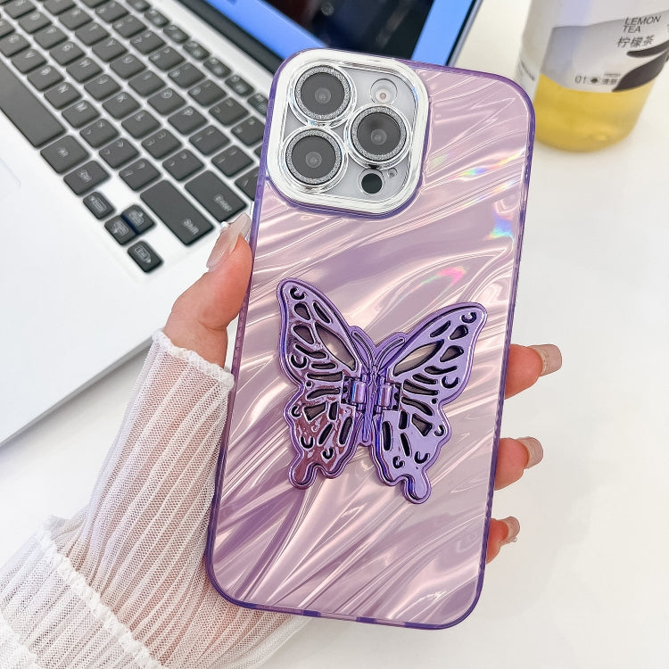 Plating Glitter Texture Butterfly Holder TPU Phone Case with Lens Film, Series 1