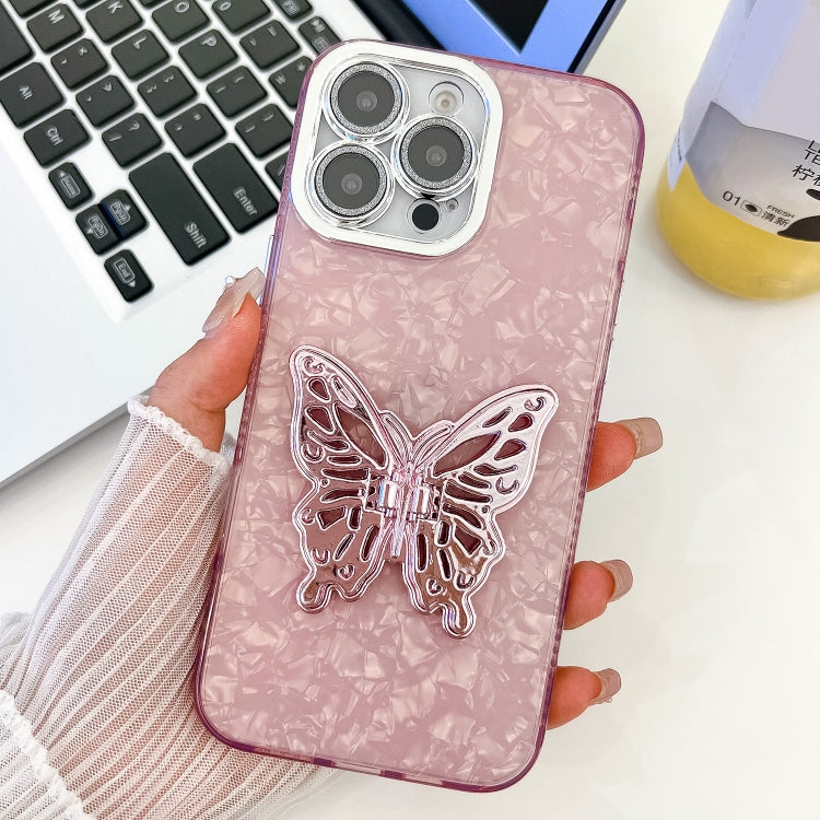 Plating Glitter Texture Butterfly Holder TPU Phone Case with Lens Film, Series 1