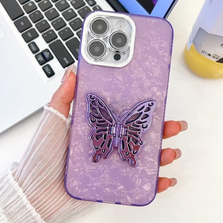 Plating Glitter Texture Butterfly Holder TPU Phone Case with Lens Film, Series 1