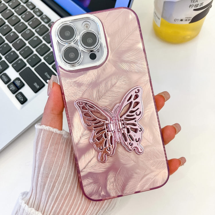 Plating Glitter Texture Butterfly Holder TPU Phone Case with Lens Film, Series 1