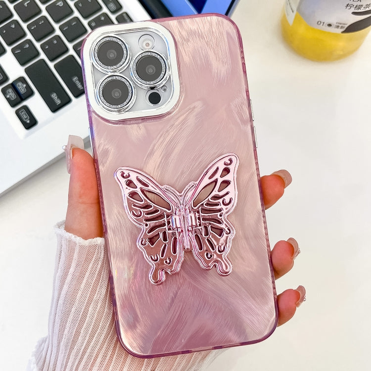 Plating Glitter Texture Butterfly Holder TPU Phone Case with Lens Film, Series 1