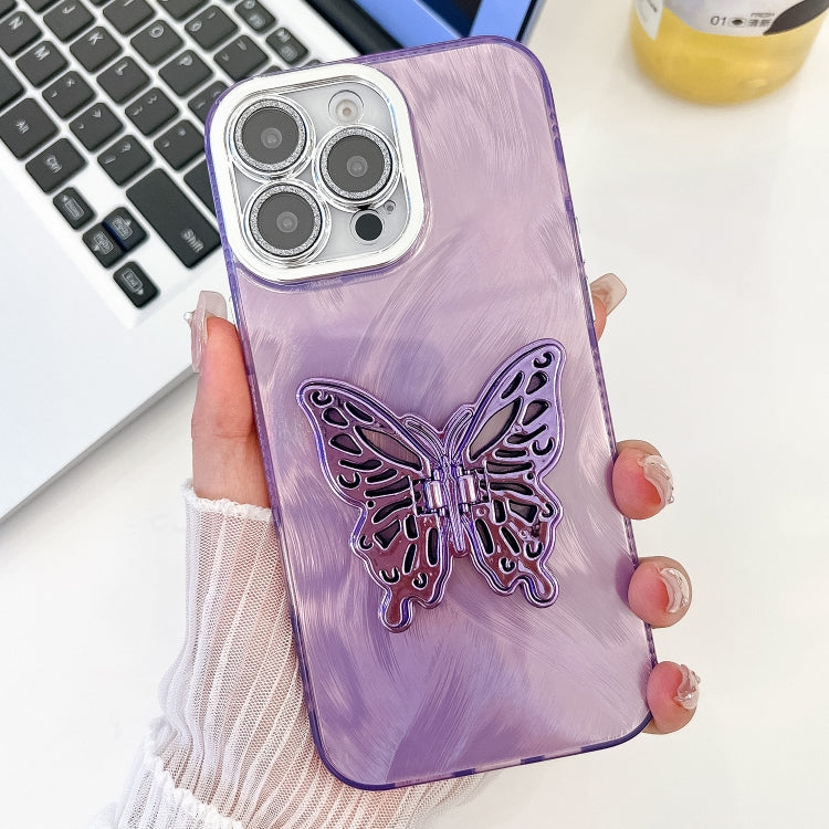 Plating Glitter Texture Butterfly Holder TPU Phone Case with Lens Film, Series 1