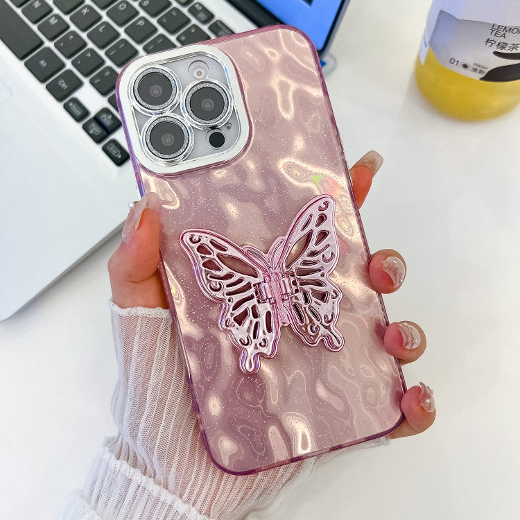 Plating Glitter Texture Butterfly Holder TPU Phone Case with Lens Film, Series 1