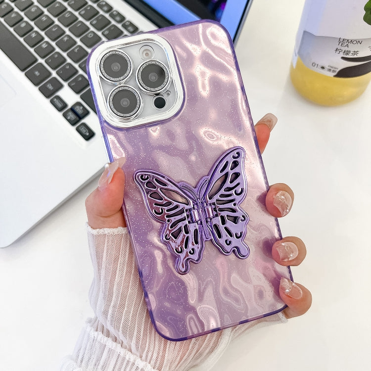 Plating Glitter Texture Butterfly Holder TPU Phone Case with Lens Film, Series 1