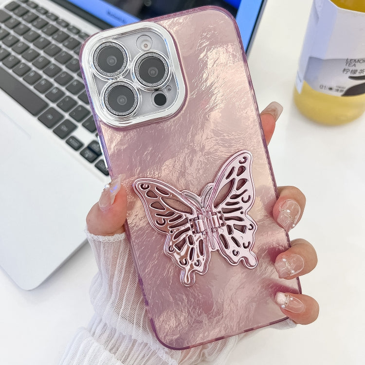 Plating Glitter Texture Butterfly Holder TPU Phone Case with Lens Film, Series 1