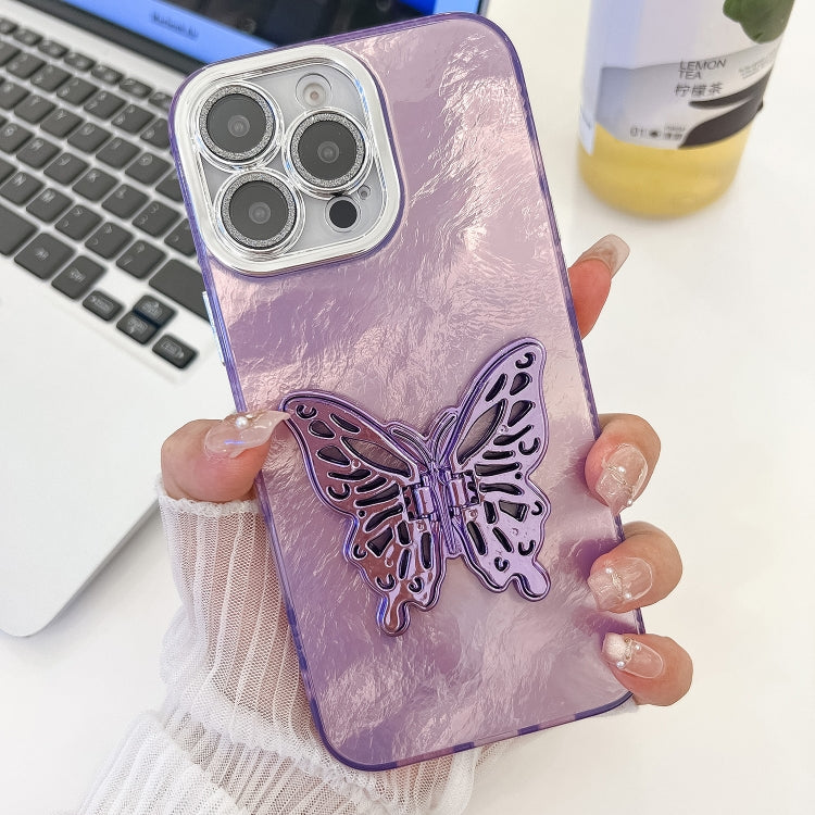 Plating Glitter Texture Butterfly Holder TPU Phone Case with Lens Film, Series 1