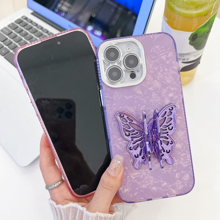 Plating Glitter Texture Butterfly Holder TPU Phone Case with Lens Film, Series 1