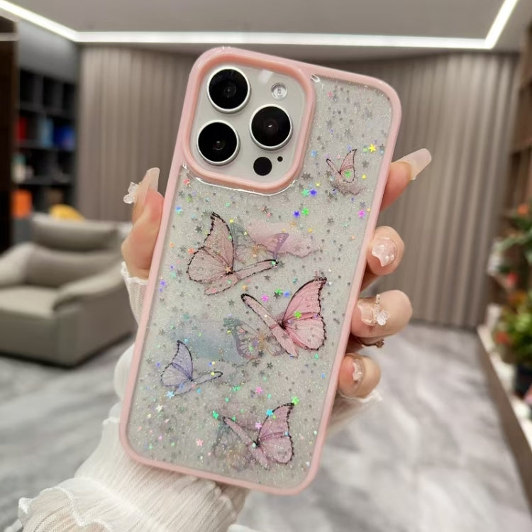 Color Butterfly Glitter Epoxy TPU Phone Case