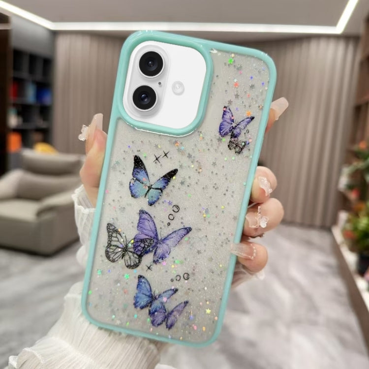 Color Butterfly Glitter Epoxy TPU Phone Case