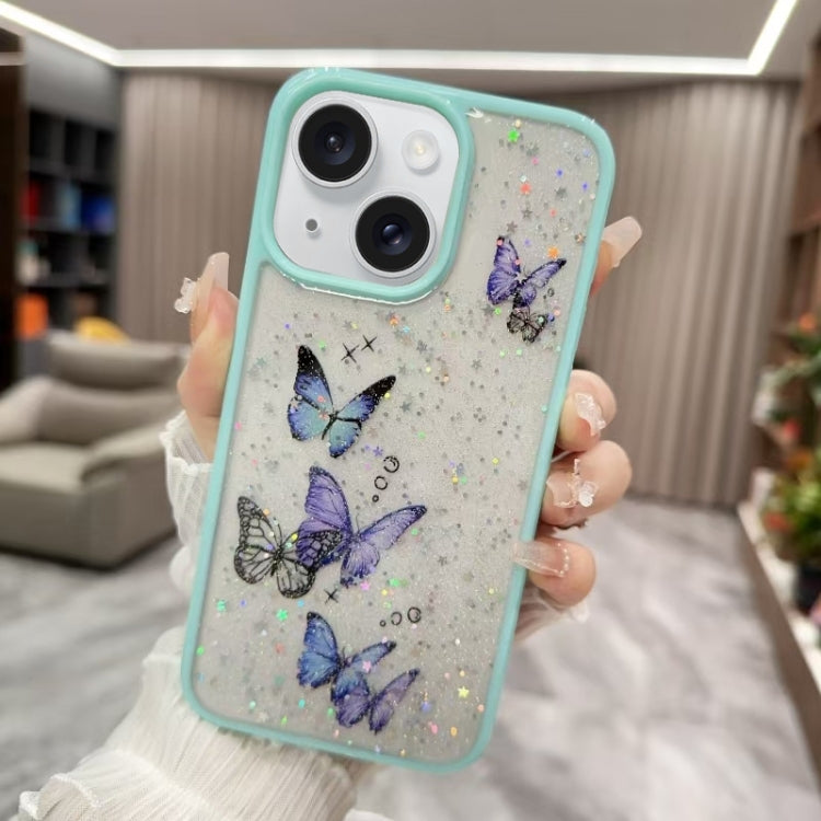 Color Butterfly Glitter Epoxy TPU Phone Case