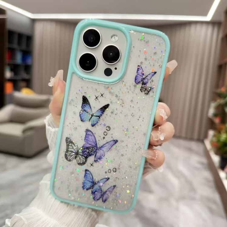 Color Butterfly Glitter Epoxy TPU Phone Case