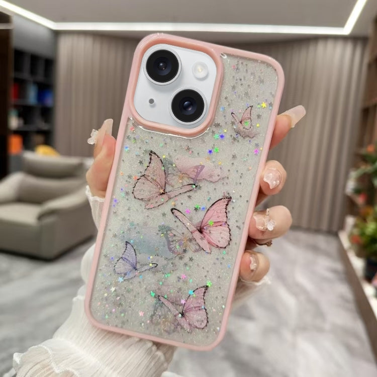 Color Butterfly Glitter Epoxy TPU Phone Case