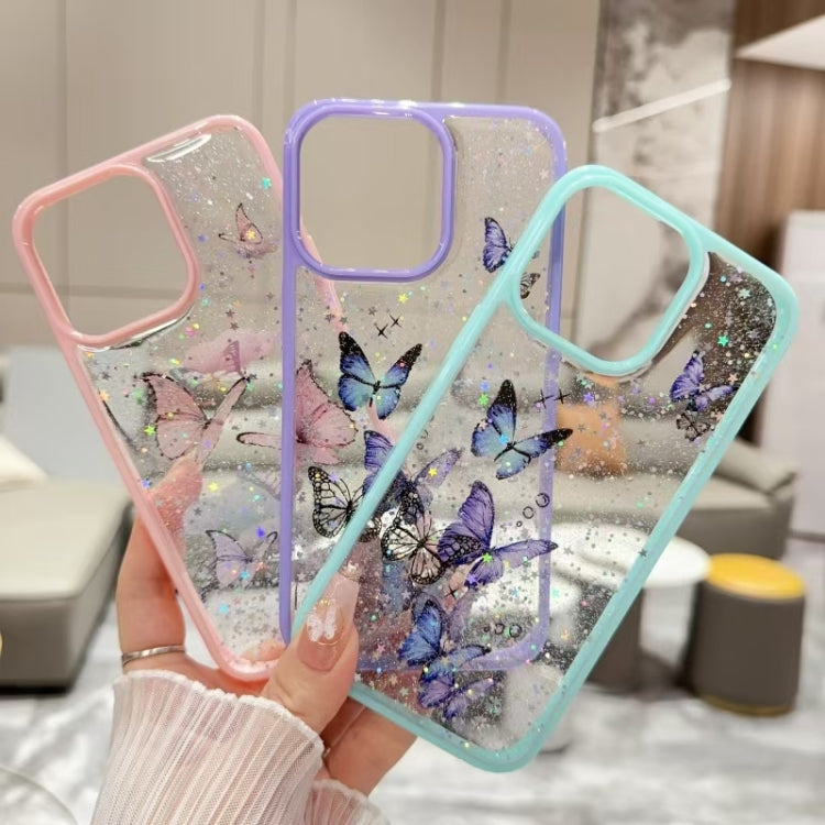 Color Butterfly Glitter Epoxy TPU Phone Case