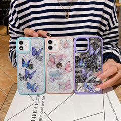 Color Butterfly Glitter Epoxy TPU Phone Case