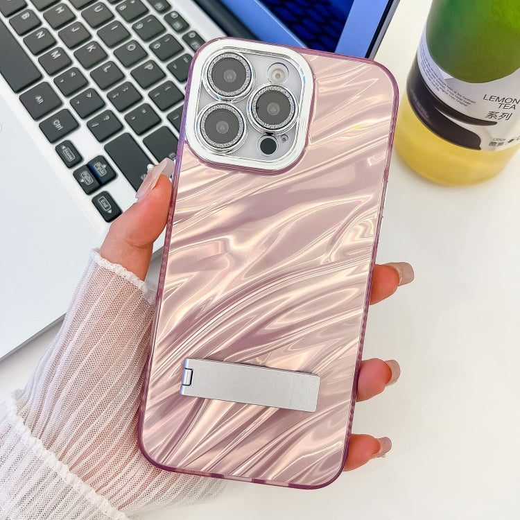 Plating Glitter Texture Fold Holder TPU Phone Case with Lens Film, Series 1