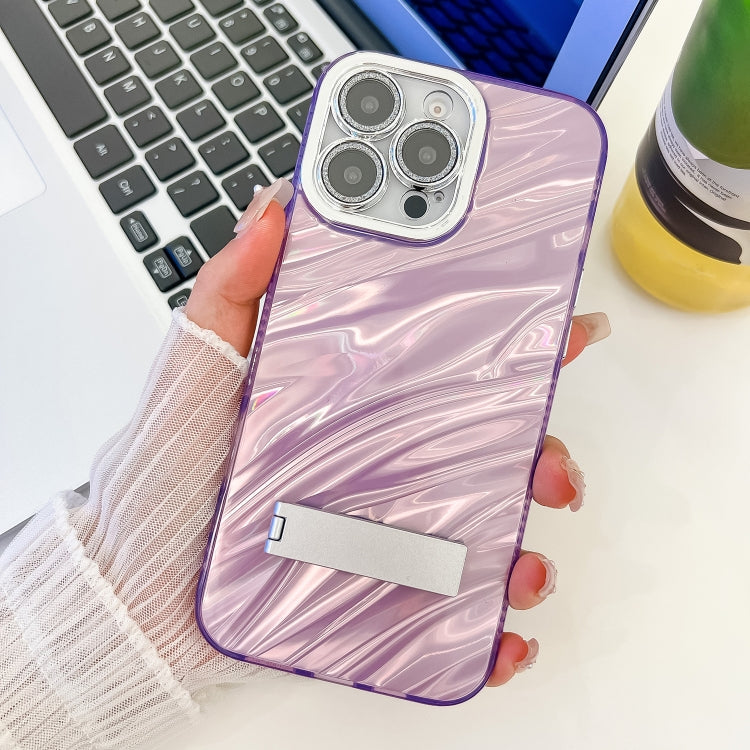 Plating Glitter Texture Fold Holder TPU Phone Case with Lens Film, Series 1