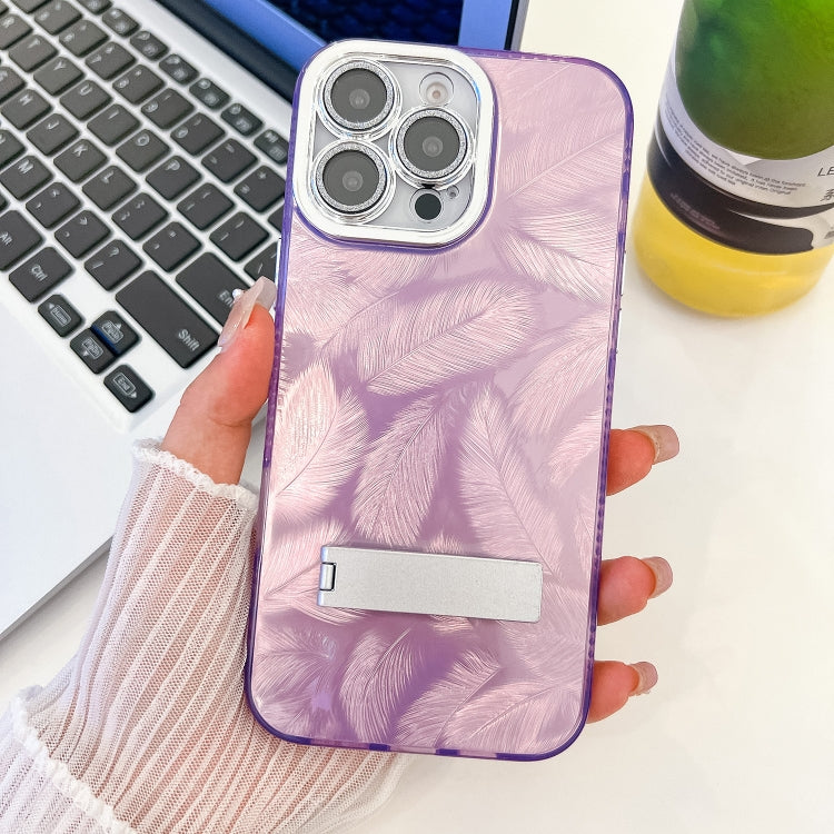 Plating Glitter Texture Fold Holder TPU Phone Case with Lens Film, Series 1