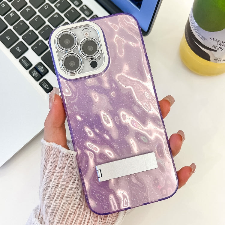 Plating Glitter Texture Fold Holder TPU Phone Case with Lens Film, Series 1