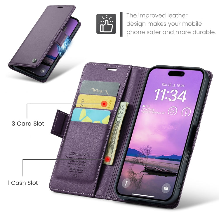CaseMe 023 Butterfly Buckle Litchi Texture RFID Anti-theft Leather Phone Case, For iPhone 16
