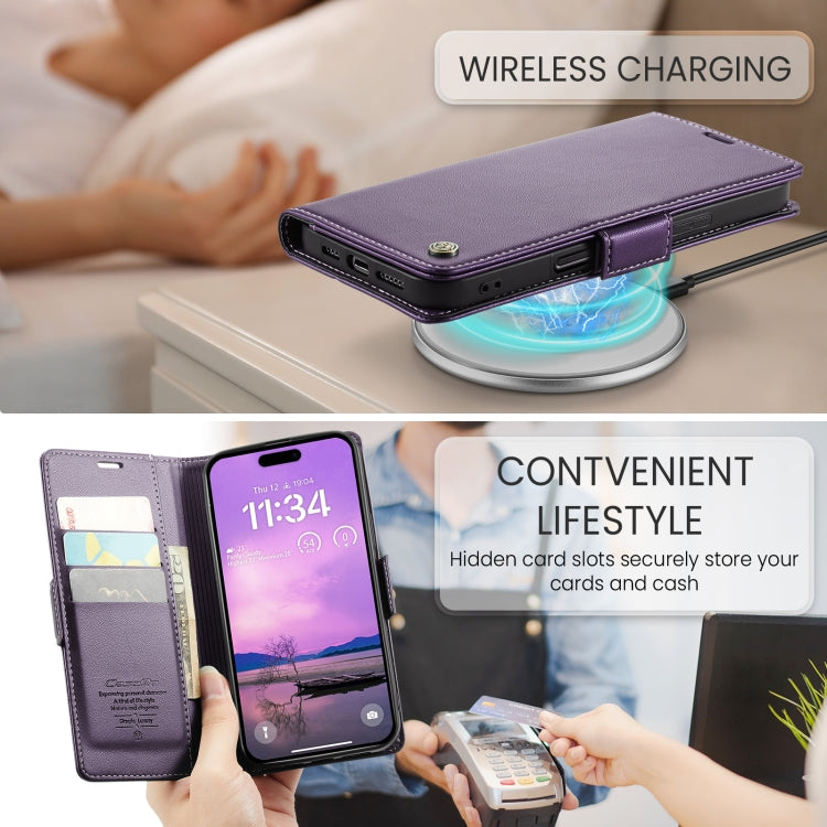 CaseMe 023 Butterfly Buckle Litchi Texture RFID Anti-theft Leather Phone Case, For iPhone 16