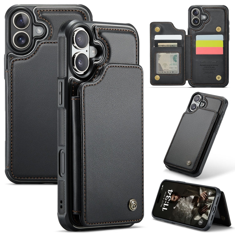 CaseMe C22 Card Slots Holder RFID Anti-theft Phone Case, For iPhone 16e, For iPhone 16 Pro Max, For iPhone 16 Pro, For iPhone 16 Plus