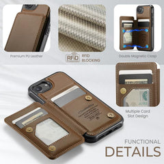 CaseMe C22 Card Slots Holder RFID Anti-theft Phone Case, For iPhone 16e, For iPhone 16 Pro Max, For iPhone 16 Pro, For iPhone 16 Plus