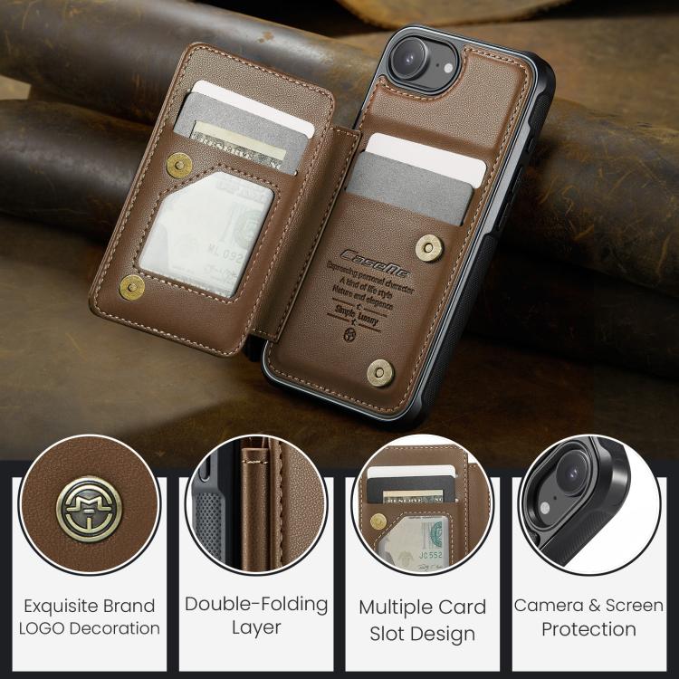 CaseMe C22 Card Slots Holder RFID Anti-theft Phone Case, For iPhone 16e, For iPhone 16 Pro Max, For iPhone 16 Pro, For iPhone 16 Plus
